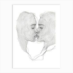 Women Portraits In Line 1 Art Print