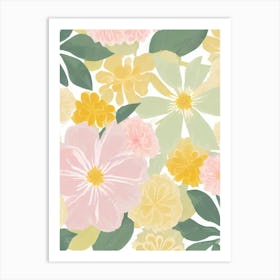 Laurel Pastel Floral 1 Flower Art Print