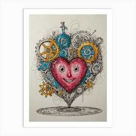 Heart With Gears 2 Art Print