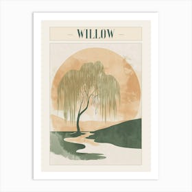 Willow Tree Minimal Japandi Illustration 4 Poster Art Print
