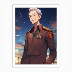 A handsome 😘 and cute man in sky Art Print