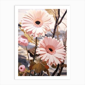 Gerbera Daisy 4 Flower Painting Art Print