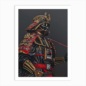 Darth Vader As A Vintagepunk Samurai 14 Art Print