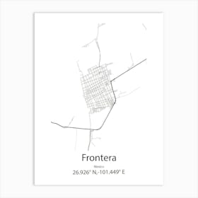 Frontera,Mexico Minimalist Map Art Print