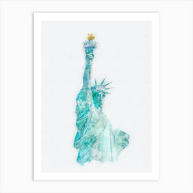 Statue Of Liberty Watercolor Painting 4 Art Print