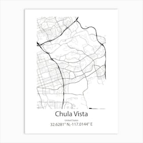 Chula Vista,United States Minimalist Map Art Print