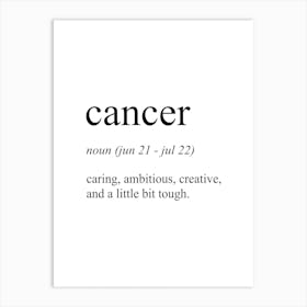 Cancer Star Sign Definition Meaning Art Print