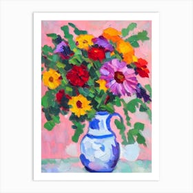 Aster 2  Matisse Style Flower Art Print