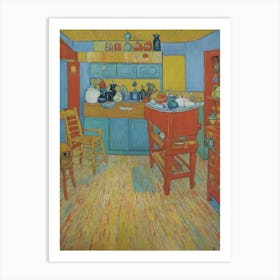 Cozy Midcentury Kitchen with Warm Wood Accents Art Print