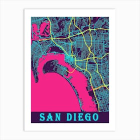 San Diego Map Poster 1 Art Print