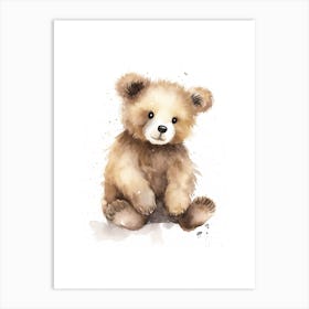 Baby Bear Watercolour Nursery 1 Art Print