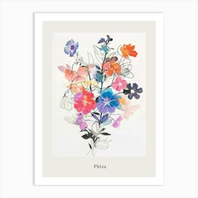 Phlox 1 Collage Flower Bouquet Poster Art Print