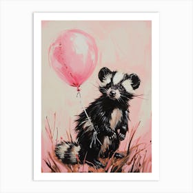 Cute Skunk 3 With Balloon Art Print