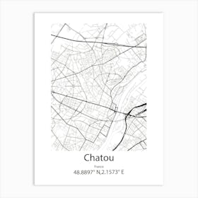 Chatou,France Minimalist Map Art Print