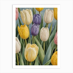 Pastel Tulips no2 Art Print