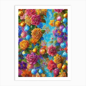 Russian Flower Painting Art Print