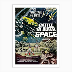 Scifi Movie Poster, Battle In Space Art Print