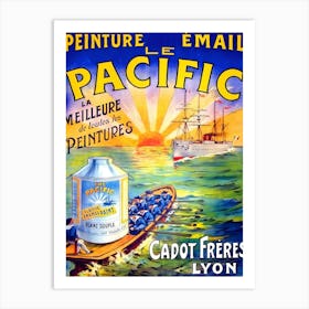 Ship Is Entering Pacific, Vintage Advertisement Art Print