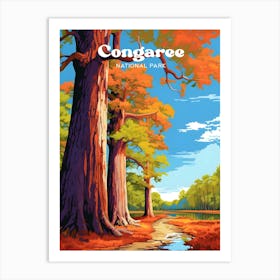 Congaree National Park Hiking Modern Travel Art Art Print