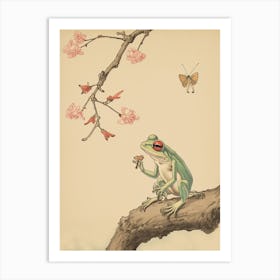 Resting Frog Japanese Style 4 Art Print