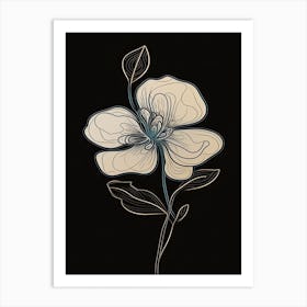 Line Art Orchids Flowers Illustration Neutral 2 Art Print