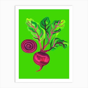 Beetroot Swirl Green Art Print