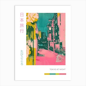 Tokyo Night Scene Pink Silkscreen Poster 1 Art Print
