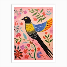 Pink Scandi Chimney Swift 1 Art Print