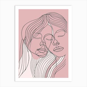Line Art Intricate Simplicity In Pink 10 Art Print