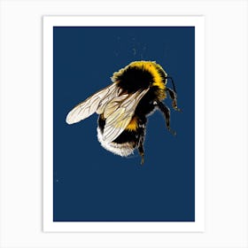 The Bee Blue Art Print