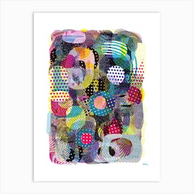 I ❤️ CMYK Halftones in Cyan, Magenta, Yellow, and Black #2. Art Print