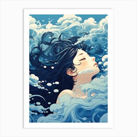 Girl In The Water 1 Art Print