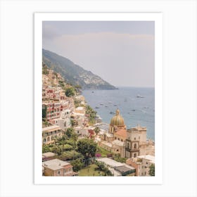 Positano Beautiful View Town And Sea - Italy - Europe Art Print