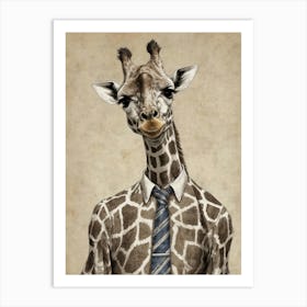 Business Giraffe Art Print