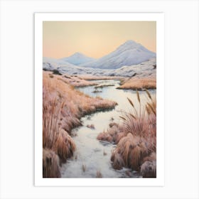 Dreamy Winter Painting Tongariro National Park New Zealand 2 Art Print