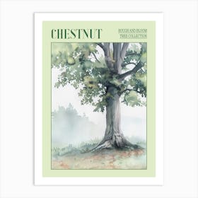 Chestnut Tree Atmospheric Watercolour Painting 3 Poster Art Print