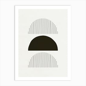 Shapes and Lines - Black 03 Art Print