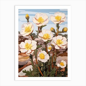 Portulaca 2 Flower Painting Art Print