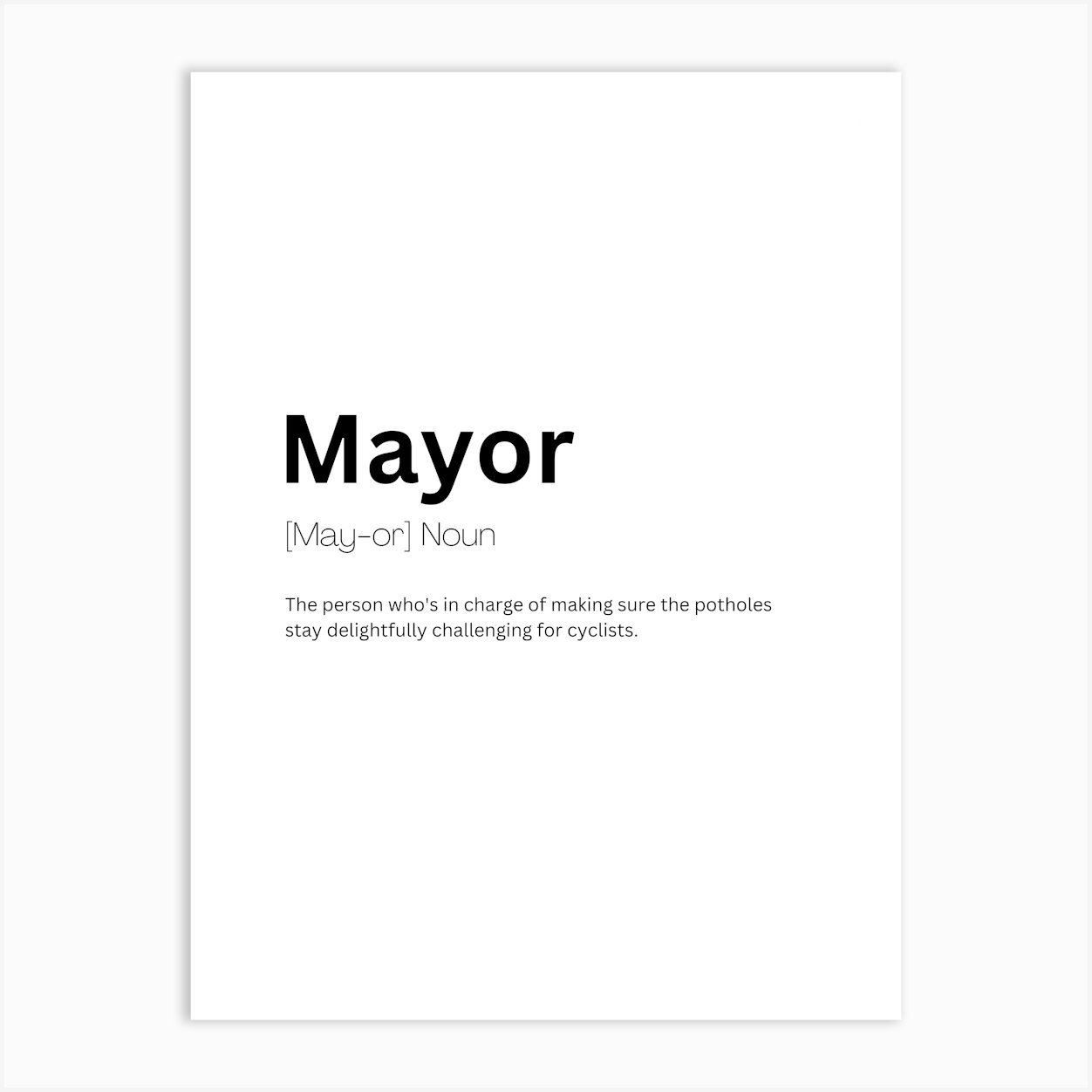Mayor Definition Meaning Art Print by Kaigozen