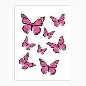 Pink Butterflies Art Print