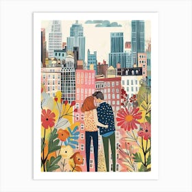 Couple in New York city Art Print