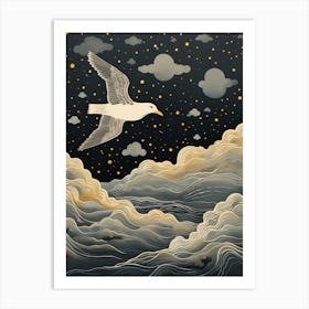 Seagull 1 Gold Detail Painting Art Print