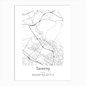 Taverny,France Minimalist Map Art Print