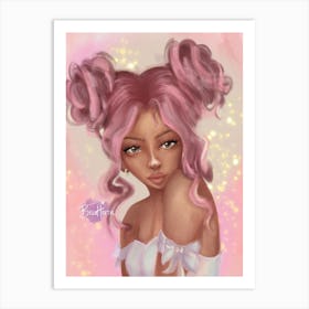 Pink Haired Girl Art Print