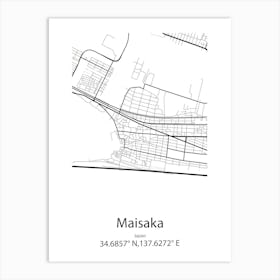 Maisaka,Japan Minimalist Map Art Print