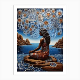 Default Australian Aboriginal Dot Painting Art Dreaming Of Fis 0 Art Print