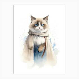 Ragdoll Cat As A Jedi 1 Art Print