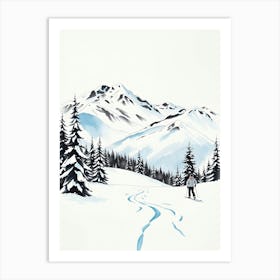 Skier On Snowy Mountain Art Print