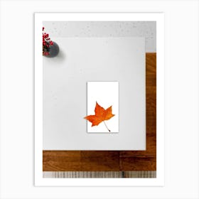 An Overhead View Of A Minimalist Still Life Art Piece On A White Border Table The Primary Subject (7) Art Print