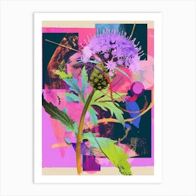 Queen Anne S Lace 2 Neon Flower Collage Art Print